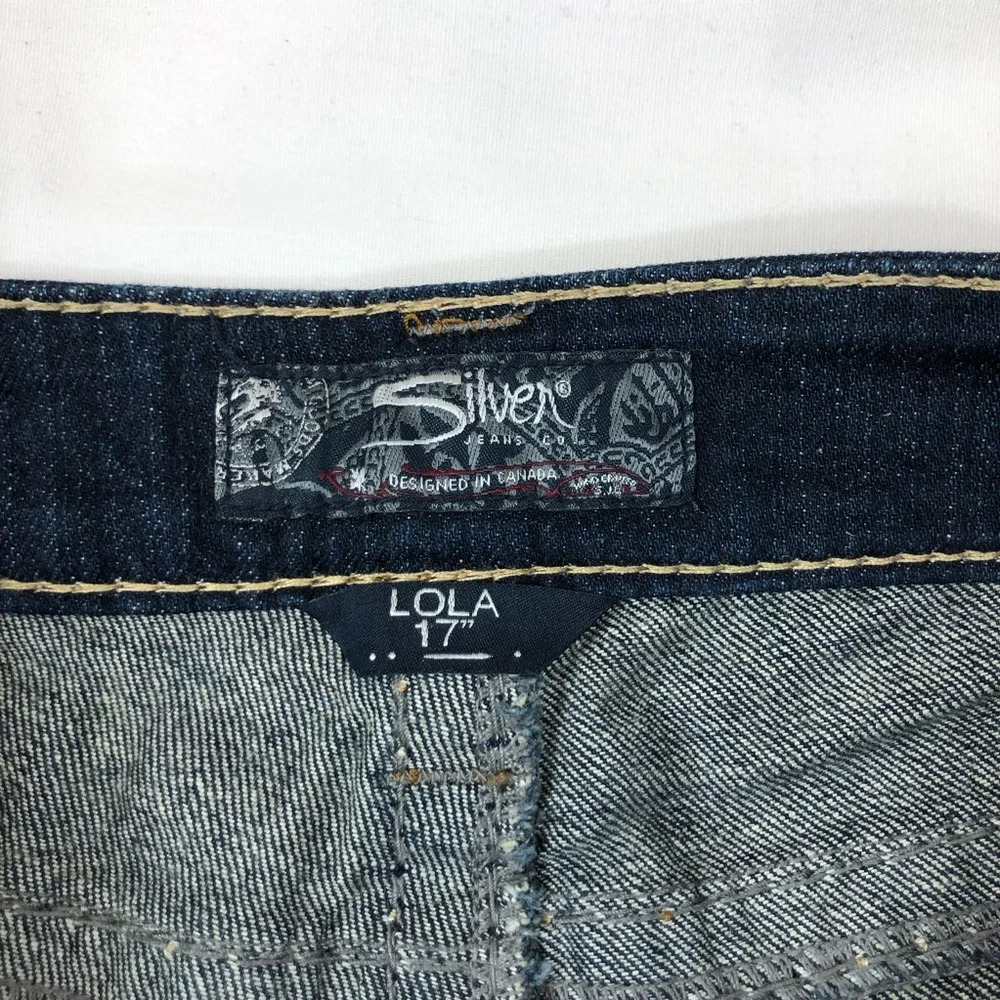 Silver Jeans Co Lola 17” Cotton Mix Dark Wash Straight Leg Jeans W27 L32